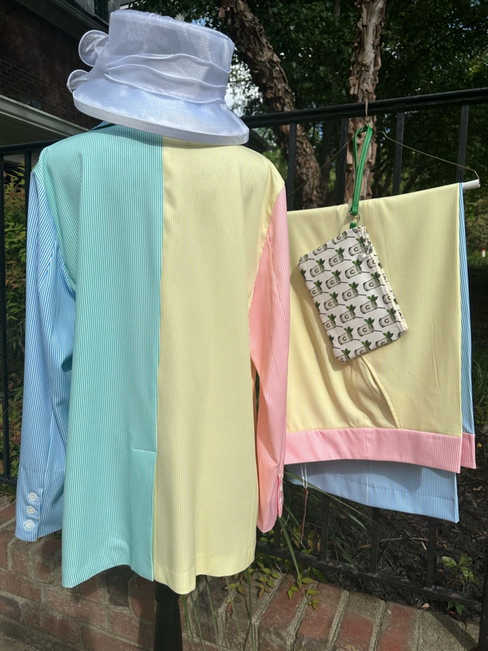 The Ultimate Derby Women’s power suit ~ Color Block pastel Stripe - Picture 5 of 6